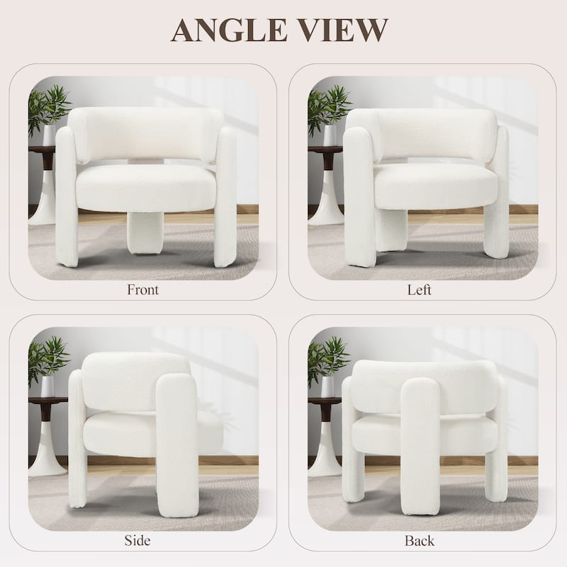 RENEWLINE Modern Velvet Barrel Accent Chair - 3-Leg Design for Living Room, Bedroom