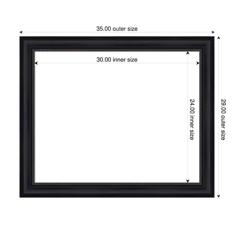 Amanti Art Astor Black Framed Dry Erase Magnetic Board - 35 x 29 in - Astor Black