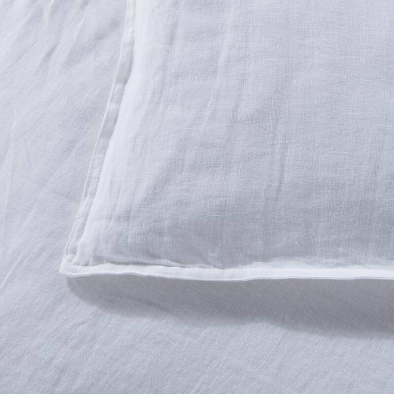 WHOLINENS Stone Washed Linen Duvet Cover with Pillow Shams 3Pcs Set