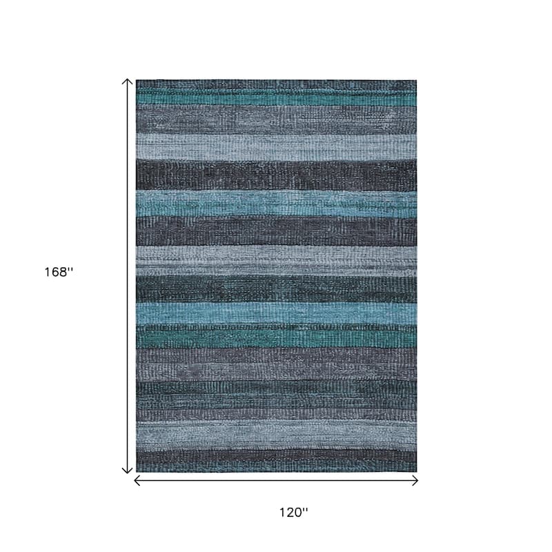 HomeRoots Striped Transitional Rectangle Outdoor Rug