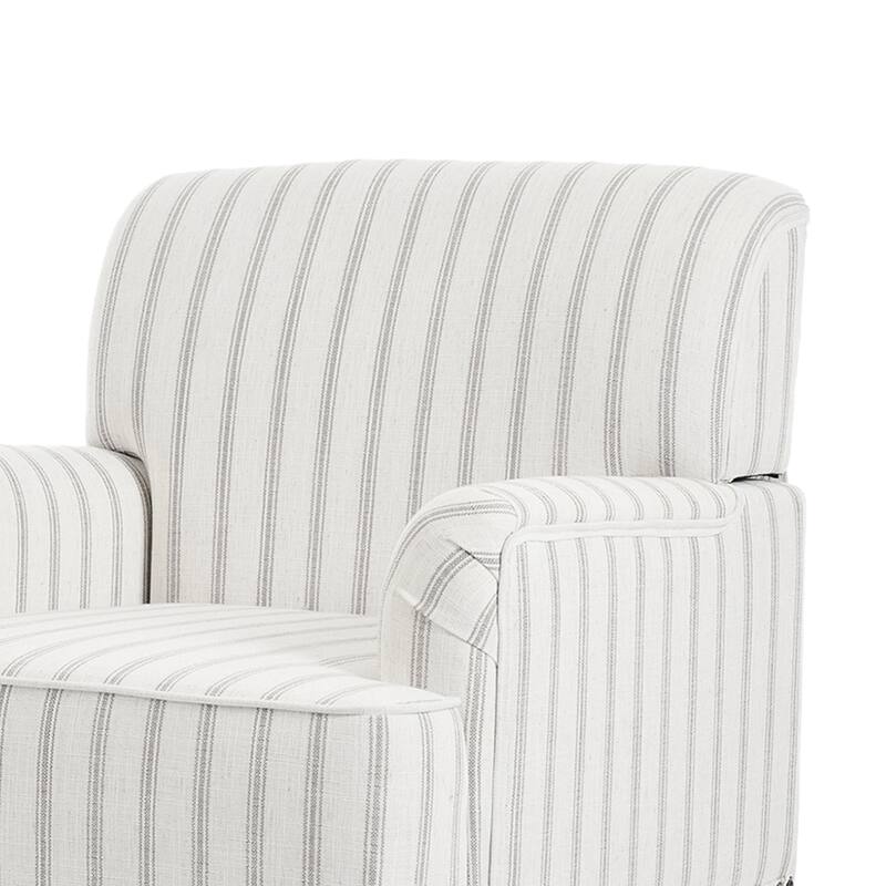 Linen Upholstered Armchair Nailhead Trim Accent Chair