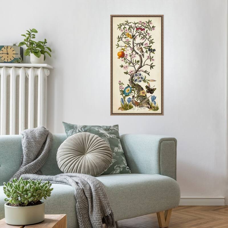 Chinoiserie Natura No. 1 by Naomi McCavitt (14 x 27 in.), Framed Canvas Wall Art Print