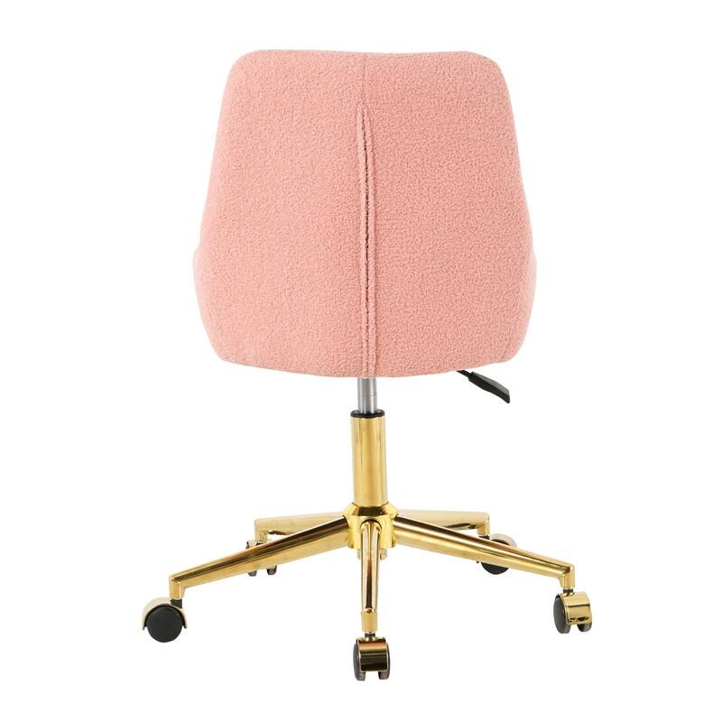 Modern Teddy Fabric Home Office Chair with Metal Legs-Set of 1-Lift Adjustment (3 Colors）