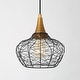 preview thumbnail 2 of 11, Alisar Modern Farmhouse Black Lantern Metal Kitchen Island Wire Pendant - D10" x H73"