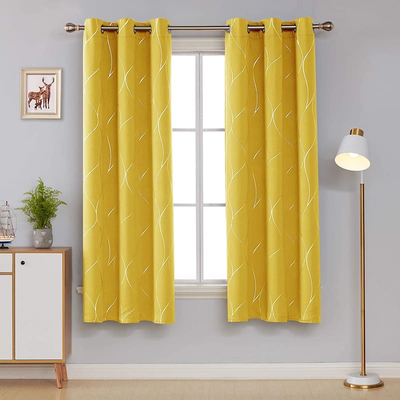 Deconovo Silver Line 42 Width Curtain Panel Pair (2 Panel)
