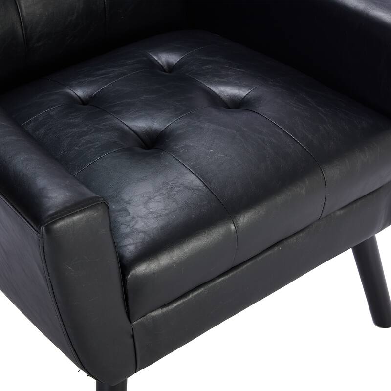 PU Accent Chair with Curved Back