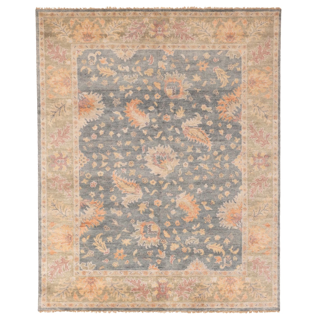 ECARPETGALLERY Hand-knotted Modern Oushak Dark Teal Wool Rug - 8'0 x 9'11