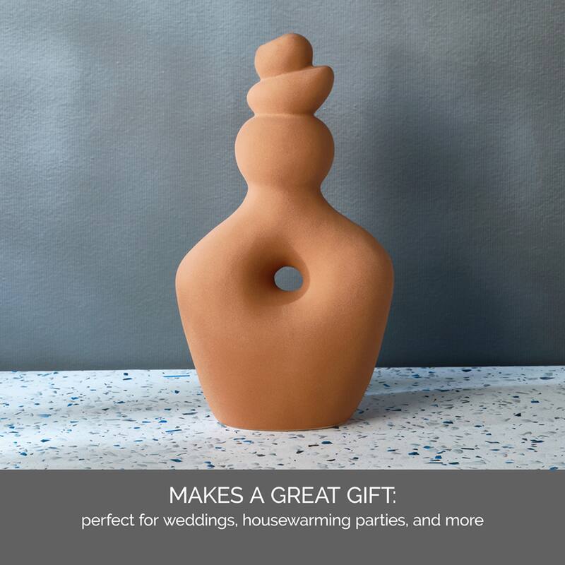 Elements Terracotta Twist Stoneware Vase, 13.5 Inch