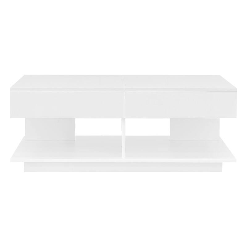 41.3''-76.7'' Extendable Coffee Table, Efficient Central Coffee Table with Multiple Storage Compartments