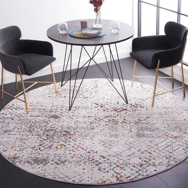 SAFAVIEH Amelia Jene Modern Rug - 6'7" Round - Grey/Light Grey