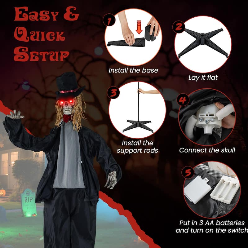Costway Halloween Animatronic Standing Bride 7.2 FT Haunted House