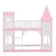 preview thumbnail 7 of 14, Fun Design Twin over Twin Pink Castle Shape Bunk Beds, Kids Bunk Beds