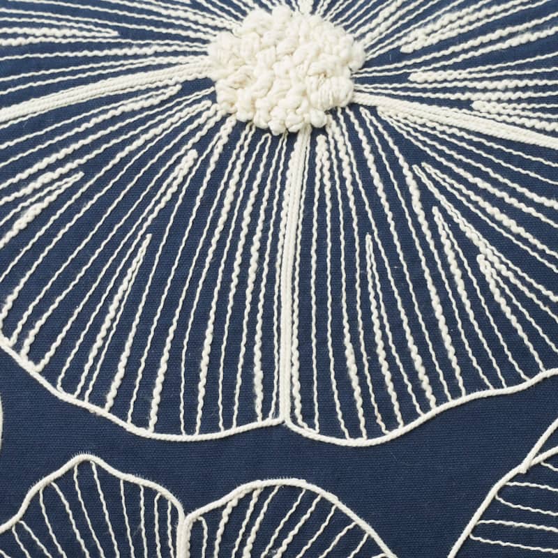 Mina Victory Life Styles Floral Navy Throw Pillow , ( 14" x 24" )