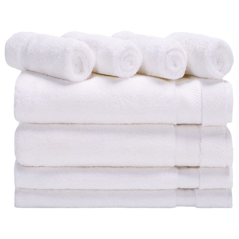 SAFAVIEH Home Signature 8-Piece Towel Bundle - 2 Bath Towels 2 Hand Towels 4 Wash Cloths