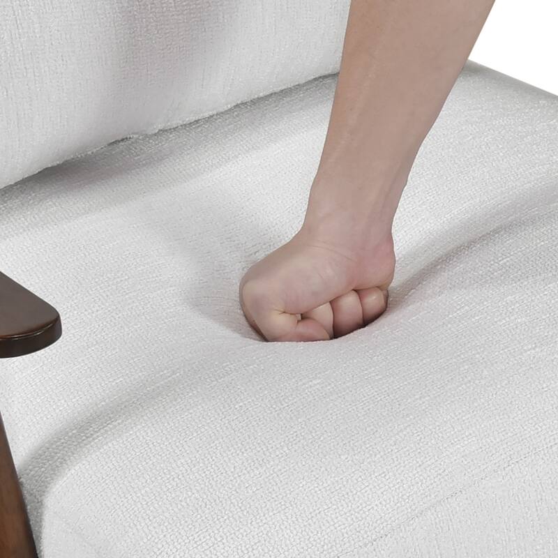 Oliver 31" Textured Accent Chair - Solid Wood Frame, Reversible Back