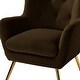 preview thumbnail 121 of 141, Eusebio Tufted Velvet Accent Chair with Wingback, Arms, and Metal Gold Legs for Living Room or Bedroom by HULALA HOME