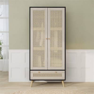 70.8" Tall Boho Armoire Wardrobe for Bedroom