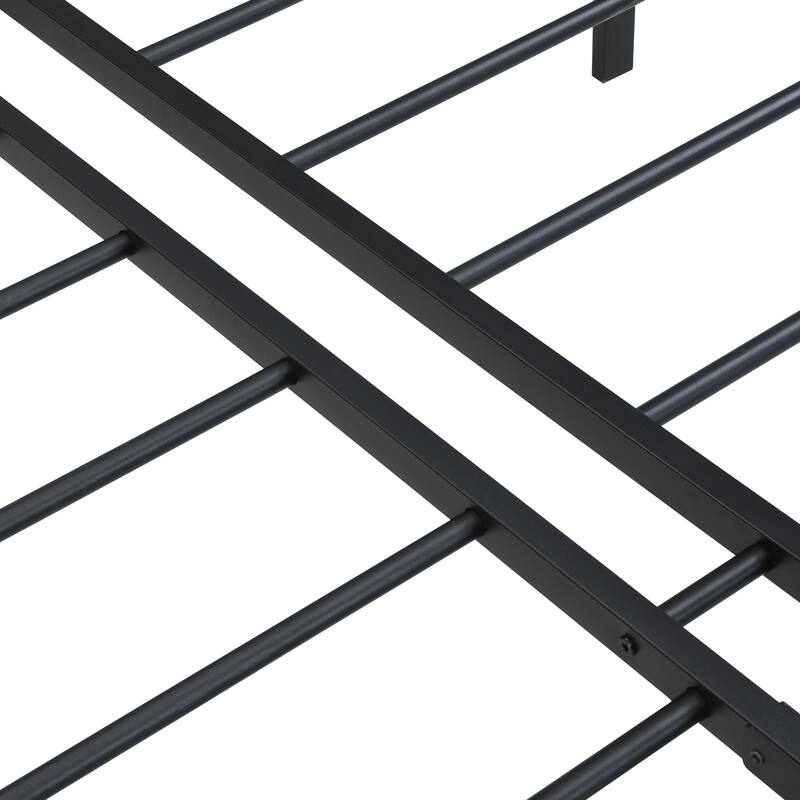 Queen Size Bed Frame, Heavy Duty Metal Bed Frame, Quick & Easy Assembly, No Noise, Black
