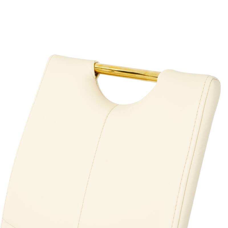 Modern PU Dining Chair with Gold Metal Legs, Versatile for Kitchen, Living Room, Bedroom, and Dining Room.