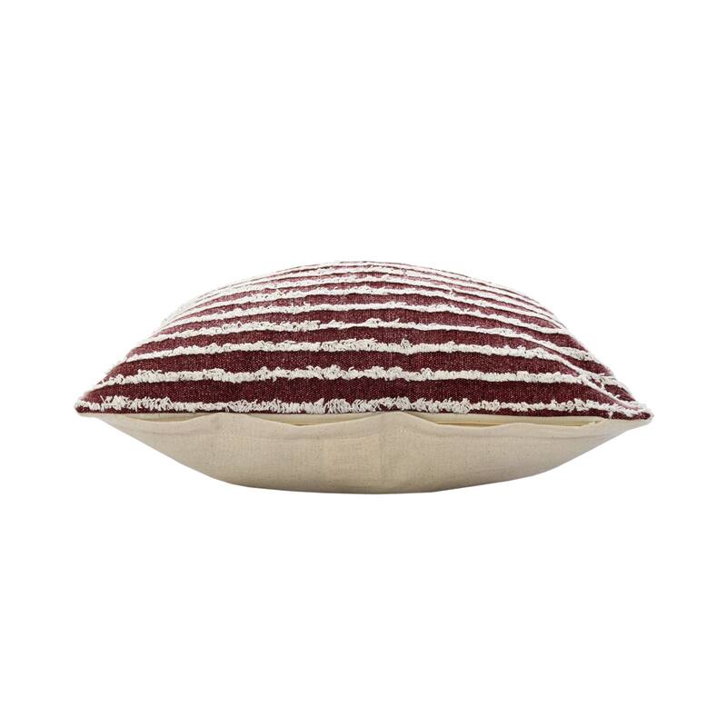 20" Red and Cream Wispy Ways Square Throw Pillow