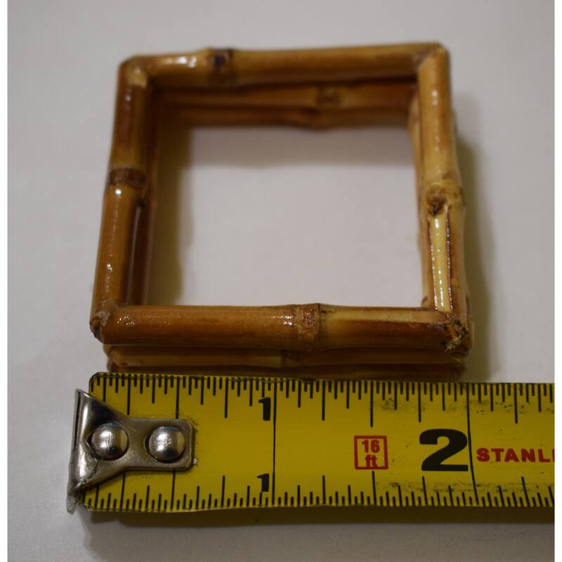 Bamboo napkin rings square natural set of 4