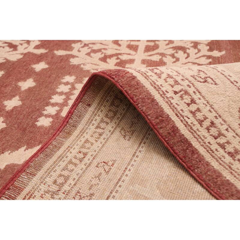 ECARPETGALLERY Hand-knotted Peshawar Oushak Dark Red Wool Rug - 8'2 x 10'3