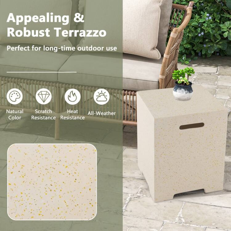 2-in-1 Gas Tank Holder Side Table with Protective Cover - 16" x 16" x 20.5"