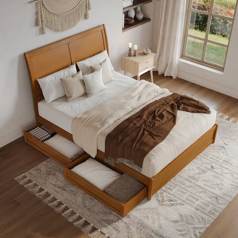 Andorra Platform Bed with Panel Footboard and Storage Drawers