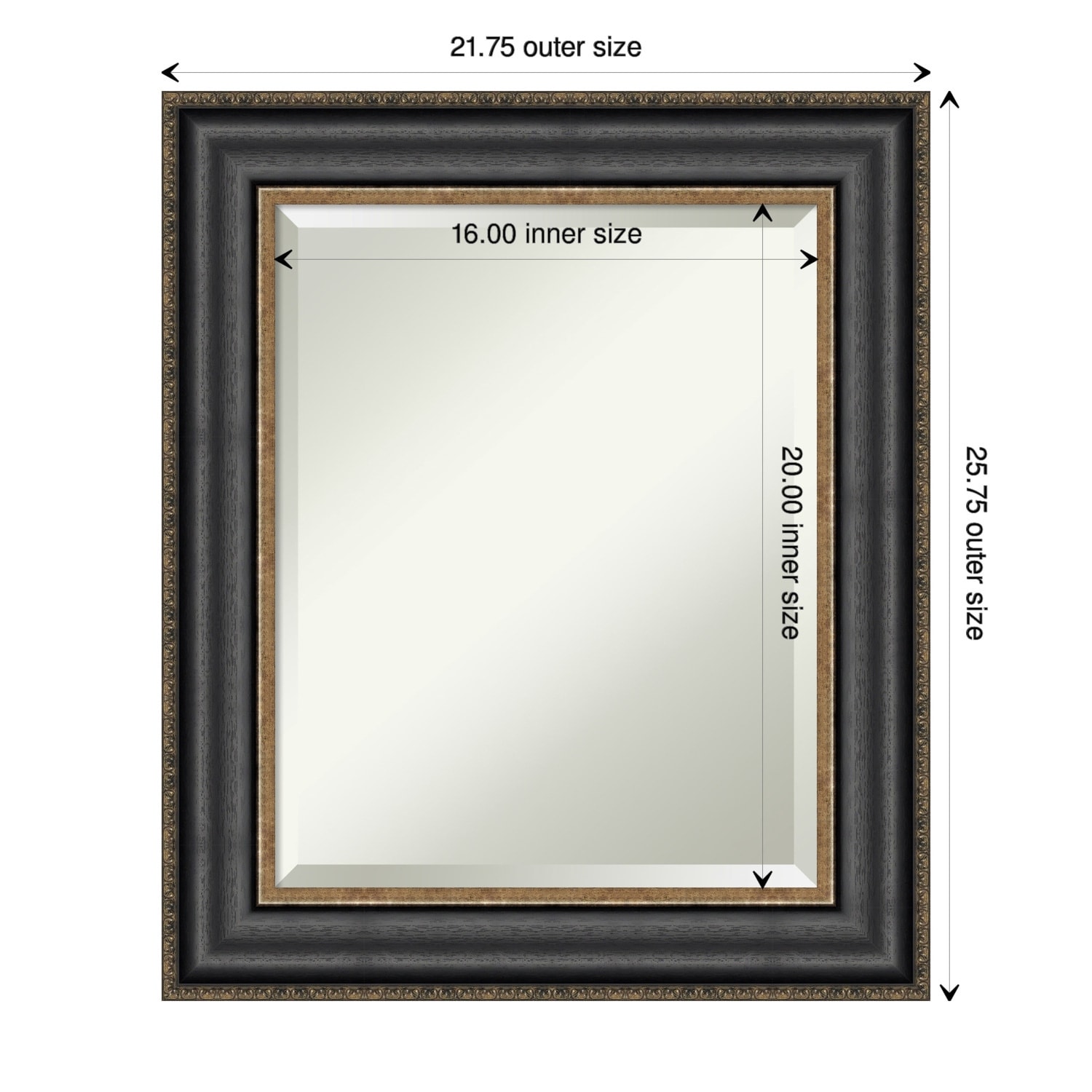 Beveled Wall Mirror - Thomas Black Bronze Frame - Thomas Black Bronze