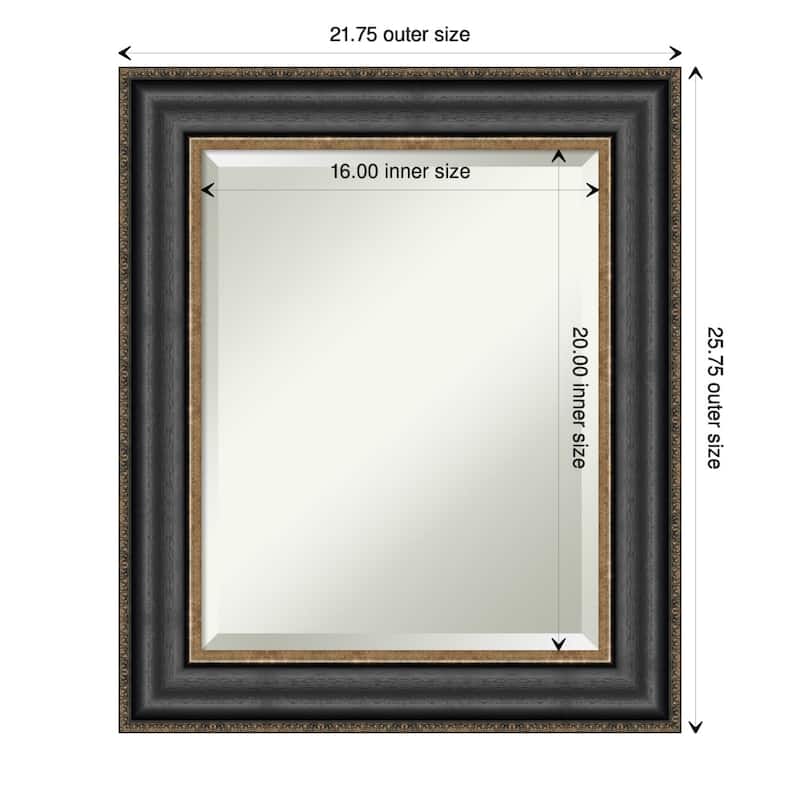 Beveled Wall Mirror - Thomas Black Bronze Frame - Thomas Black Bronze - 21.75 x 25.75-inch