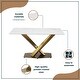 preview thumbnail 25 of 75, Voren Modern Rectangular Dining Table, Sintered Stone/Tempered Glass Top & Stainless Steel Gold Finish Pedestal Base