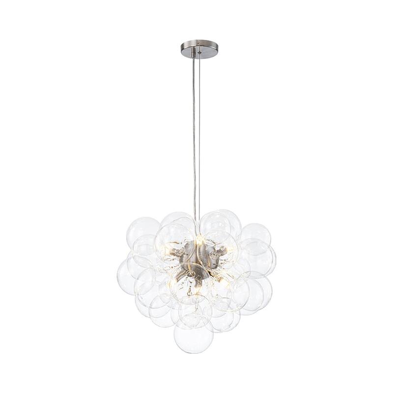 Glam 6-Light Dimmable Cluster Glass Globe Bubble Chandelier