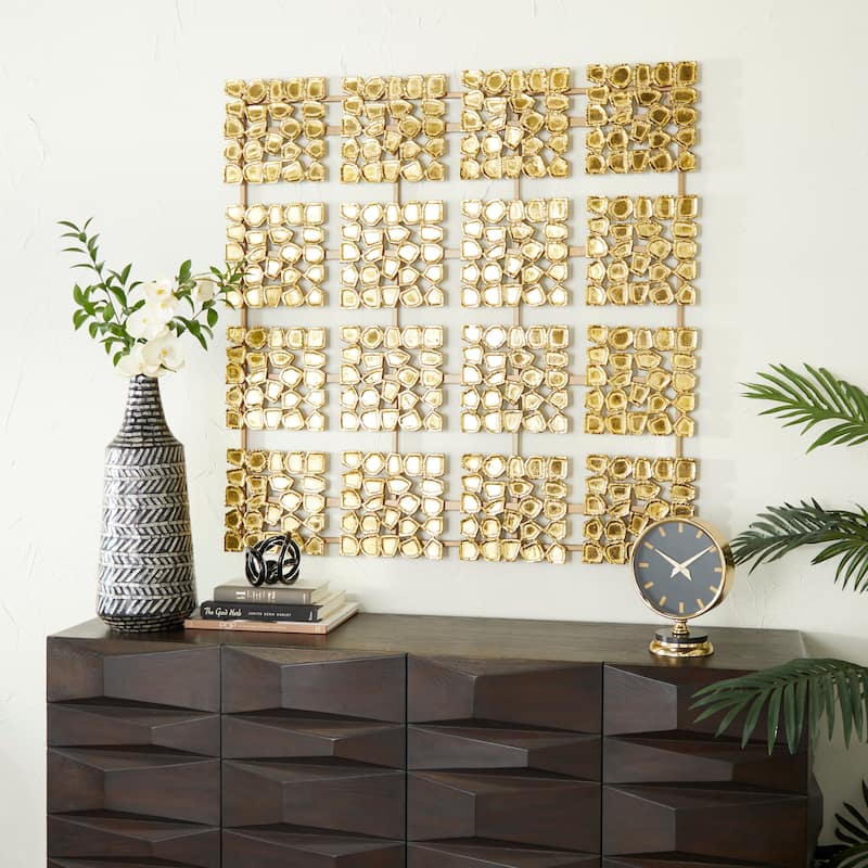 Gold Aluminum Contemporary Wall Decor - 42 x 42