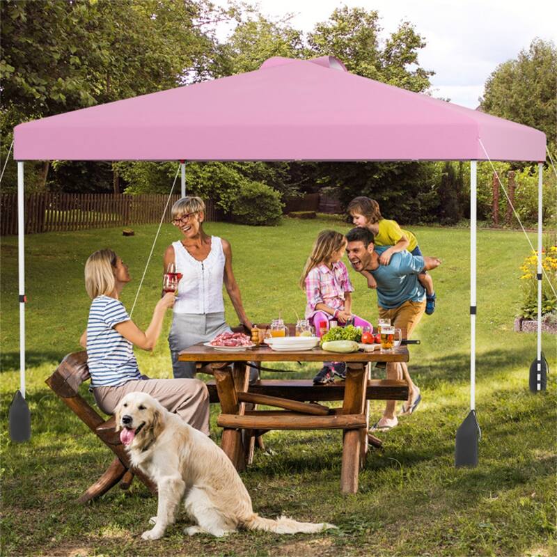 10x10 ft Portable Outdoor Pop-Up Tent Canopy Tent with Adjustable Height for Backyard or Beach