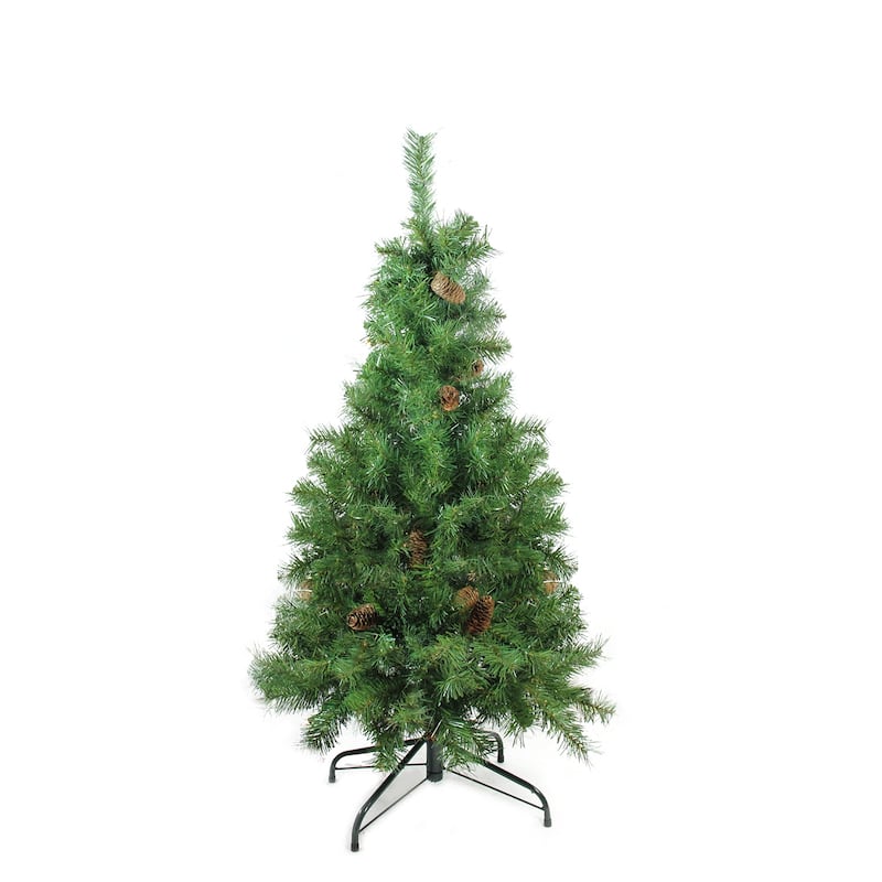 4' x 30 Dakota Red Pine Full Artificial Christmas Tree Pine Cones - 3-to-6-feet