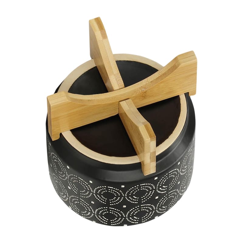 7inch Swirl Planter on Stand,Black