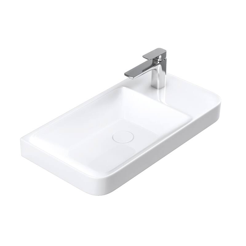 WS Bath Collections Luxury 54 Luxury 21-11/16" Rectangular Ceramic - Glossy White