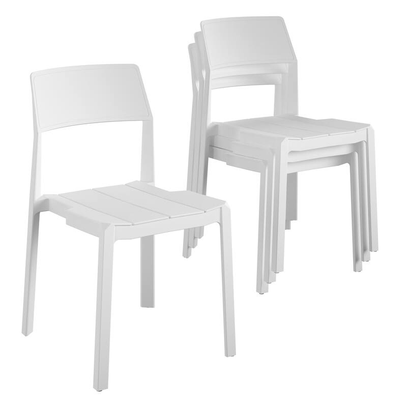 The Novogratz Poolside Collection Chandler Indoor/Outdoor Chairs Set - Set of 4 - White