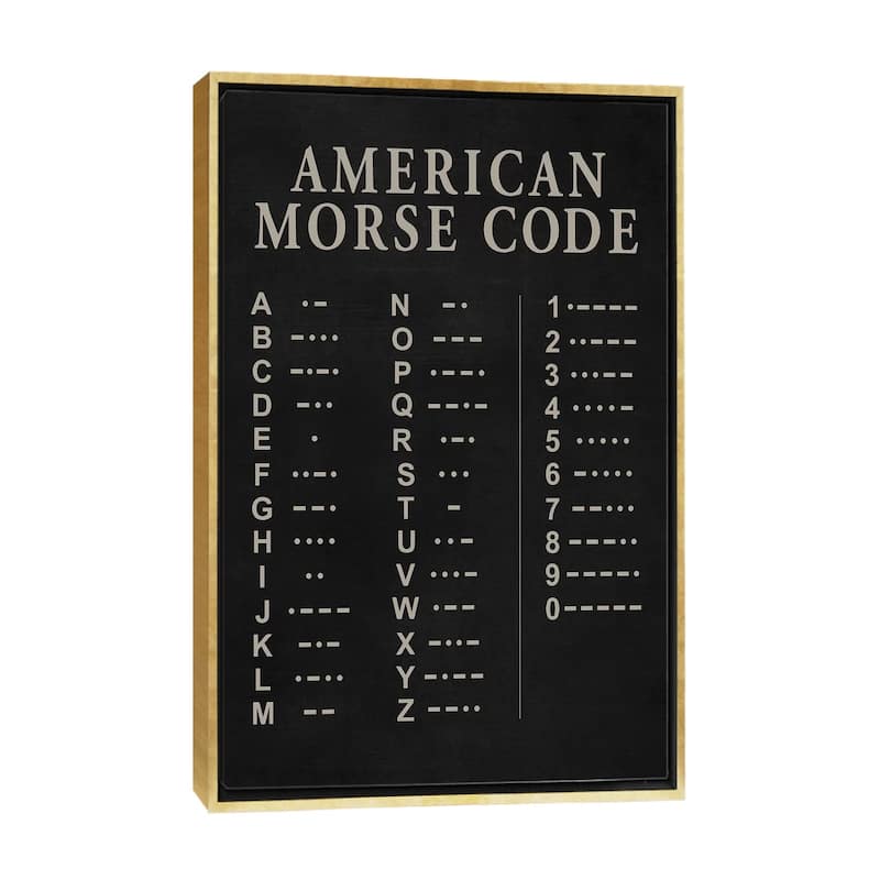 iCanvas "Morse Code" by PatentPrintStore Framed Canvas Print - Gold - 40x26