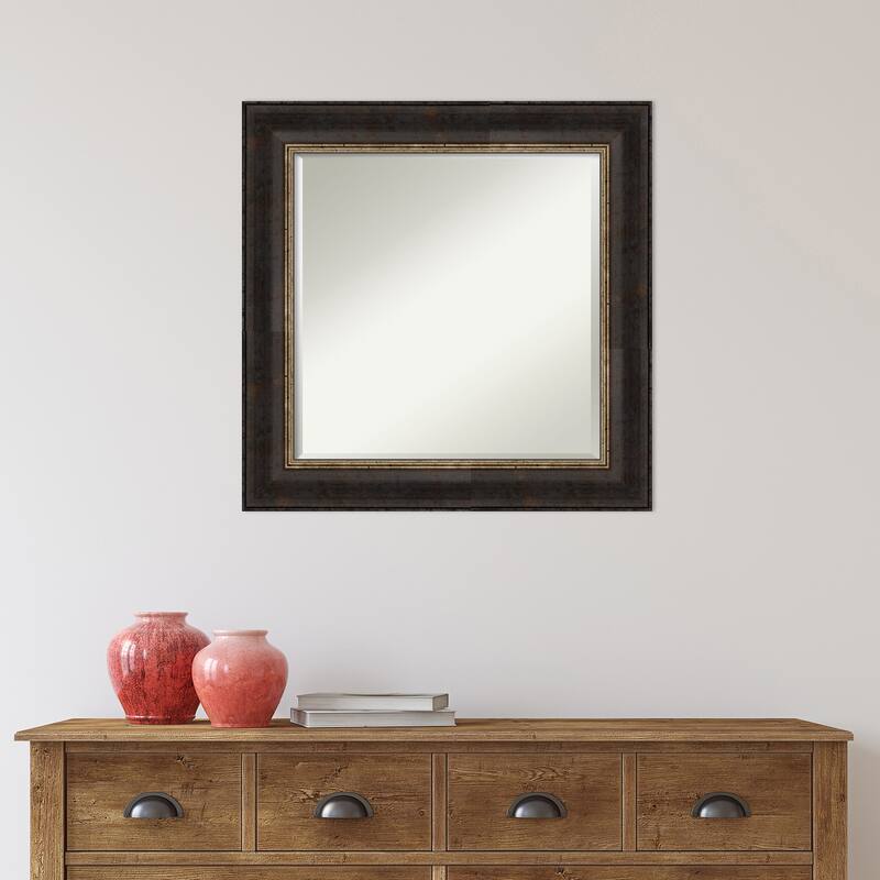 Beveled Bathroom Wall Mirror - Varied Black Frame - Varied Black
