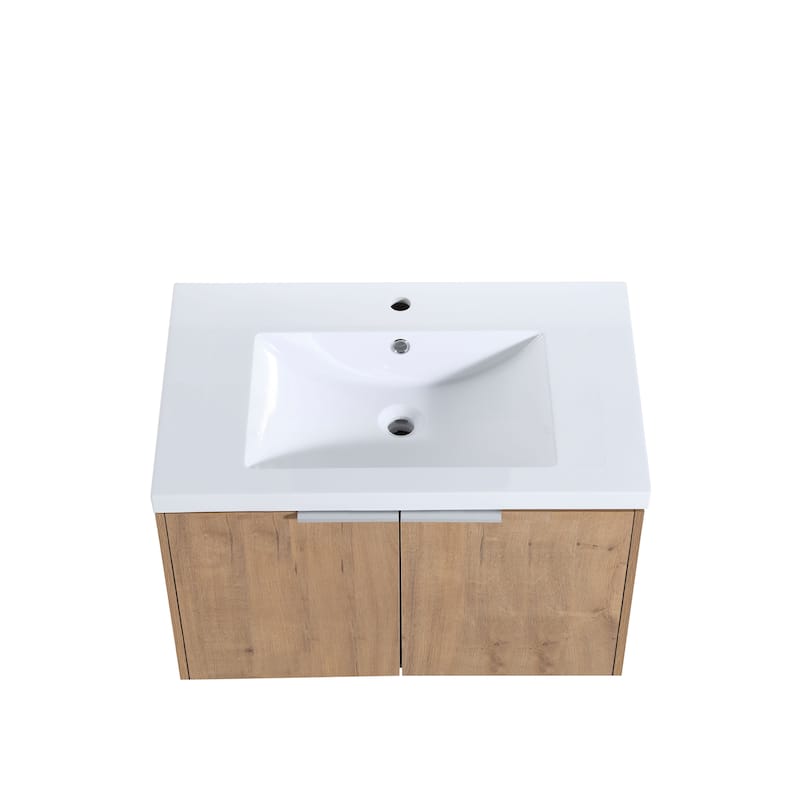BNK 24"/30"/36" Single Sink Bathroom Vanity with Soft Close Door, Modern Floating Vanity