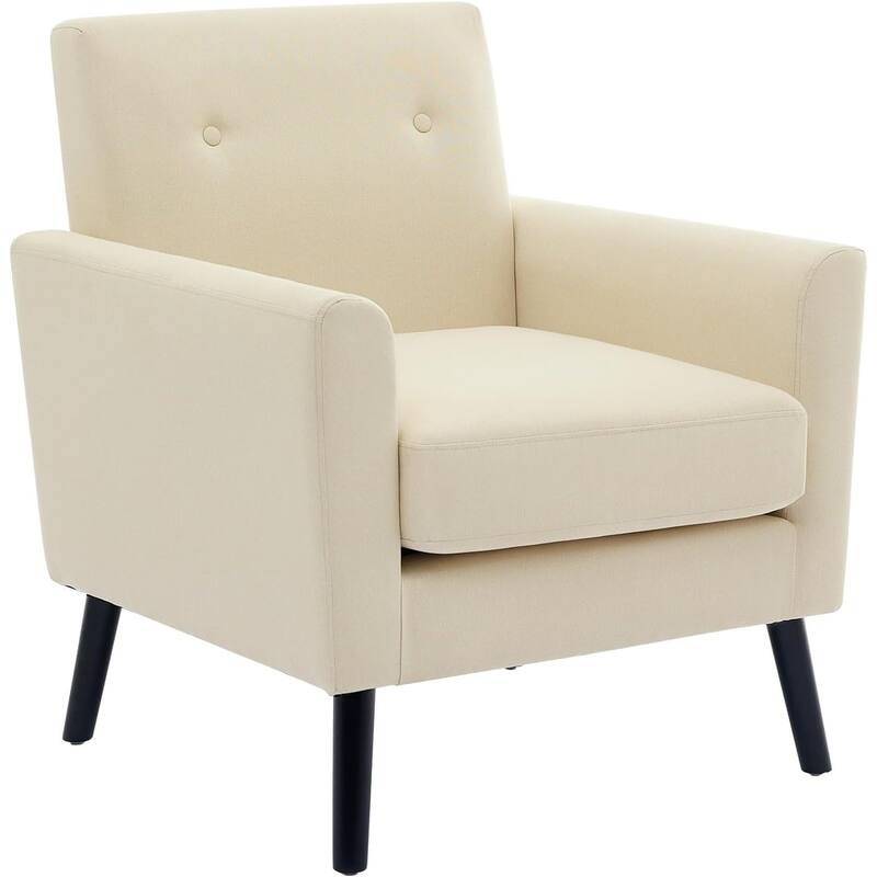 Mid-Century Accent Chairs, Modern Living Room Chairs with Linen Fabric