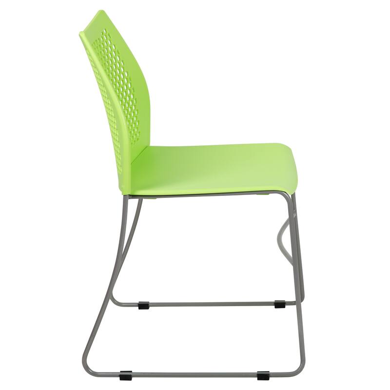 661 lb. Capacity Stack Chair with Air-Vent Back and Powder Coated Sled Base