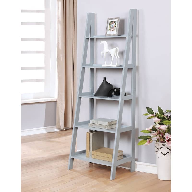 Freya 5-tier Ladder Bookshelf - Grey