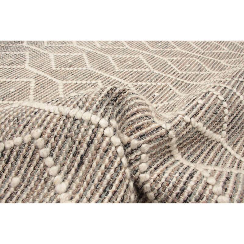 ECARPETGALLERY Braid weave Sienna Grey Wool Rug - 5'2 x 8'0