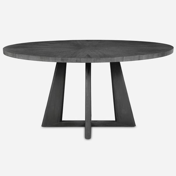 slide 2 of 4, Uttermost 24279 Pulsar 60" Diameter Acacia Wood Dining Table Gray