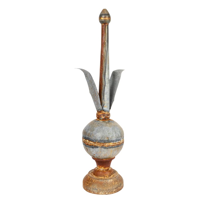 Metal Finial Spindle Decor - 6.0"L x 11.0"W x 25.0"H