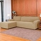 preview thumbnail 43 of 79, Subrtex 2-Piece L Shape Sofa Cover Stretch Sectional Left Chaise Cover Khaki