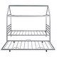 preview thumbnail 5 of 10, Twin Size Metal House-Shaped Platform Bed with Trundle, Stylish Design and Extra Guest Sleeping Space, Silver