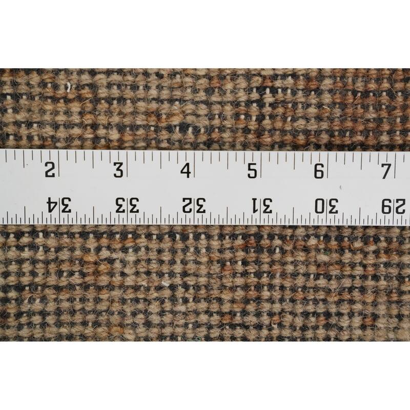 Hand Knotted Oriental 100% Wool Carpet Modern Solid Brown Gabbeh Area Rug - 9' 7'' X 8' 1''